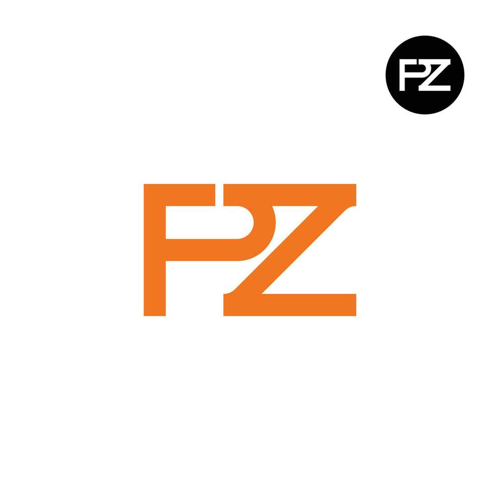Letter PZ ZP Monogram Logo Design vector