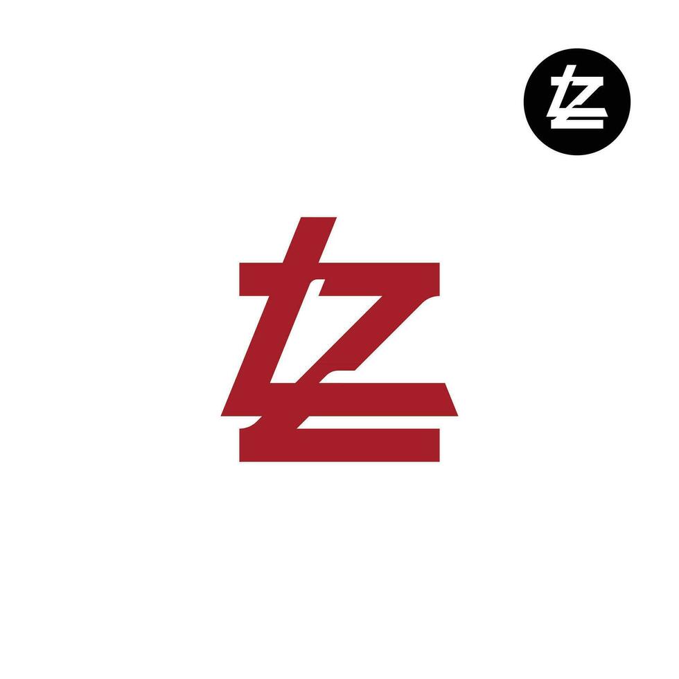 letra lz zl monograma logo diseño único moderno vector