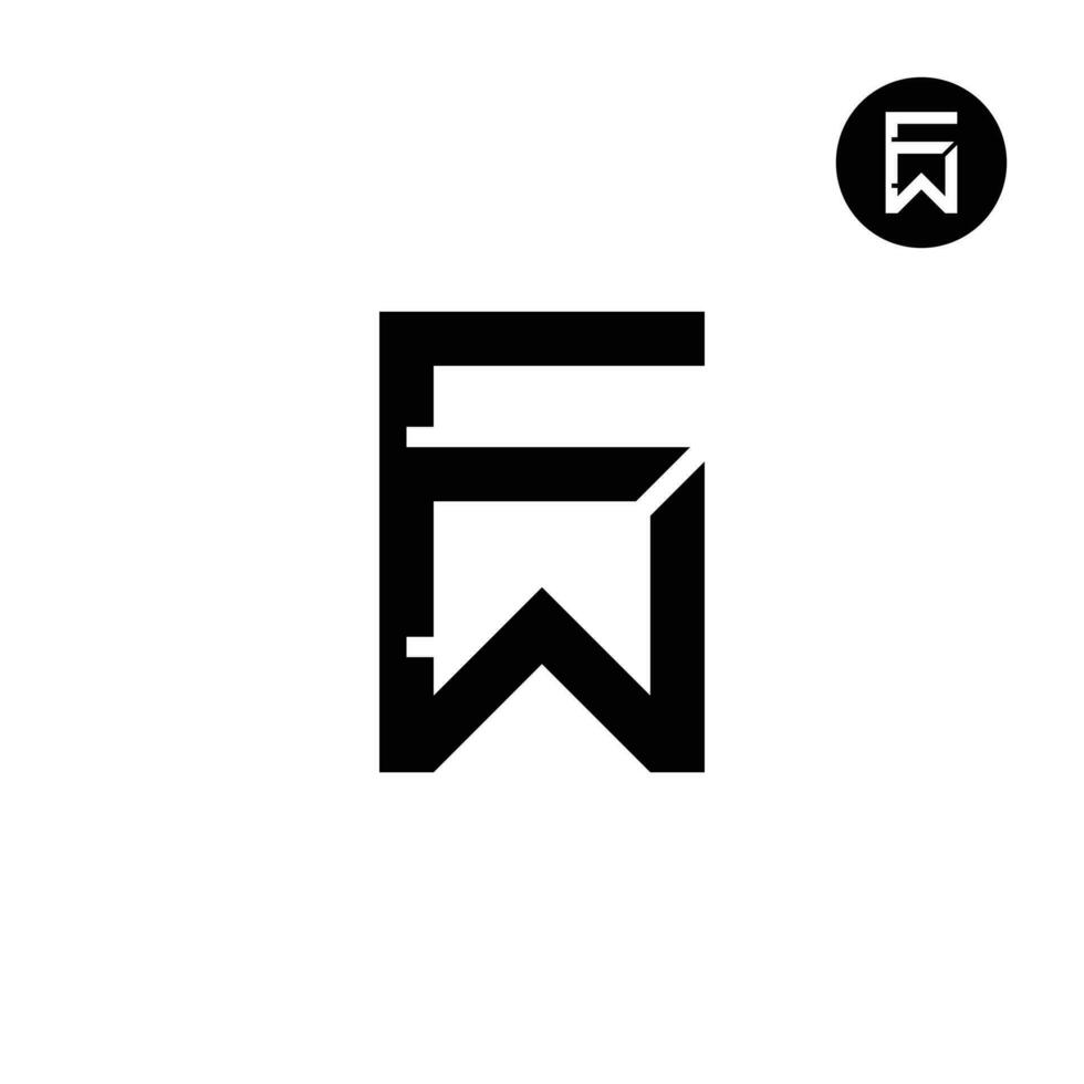 Letter FW WF Monogram Logo Design vector
