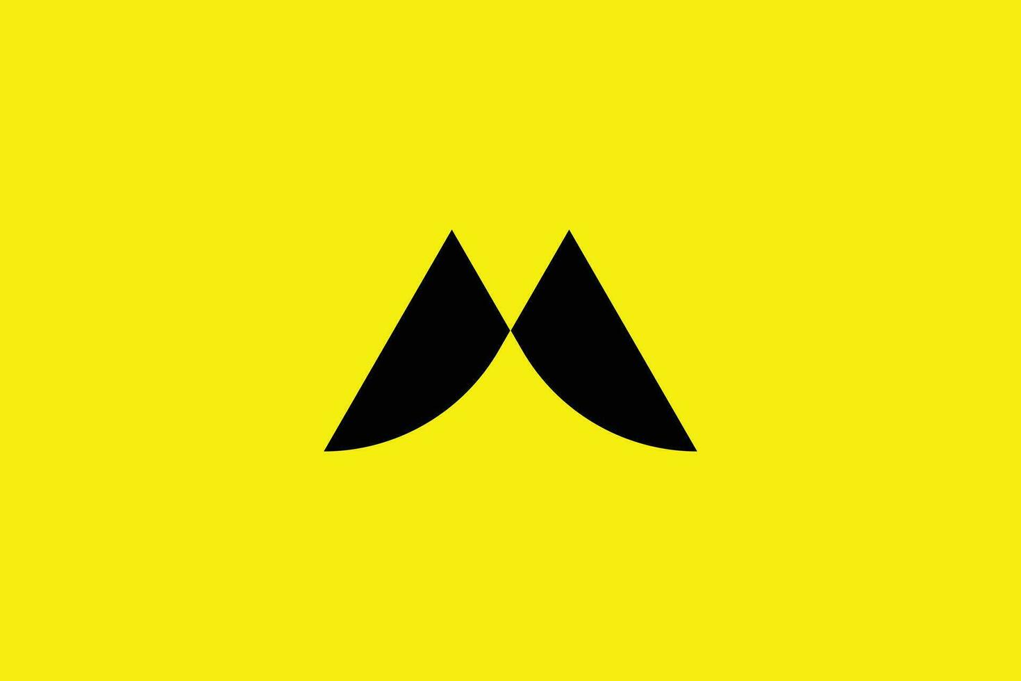 Creative and minimalist initial letter M logo design template on yellow background vector