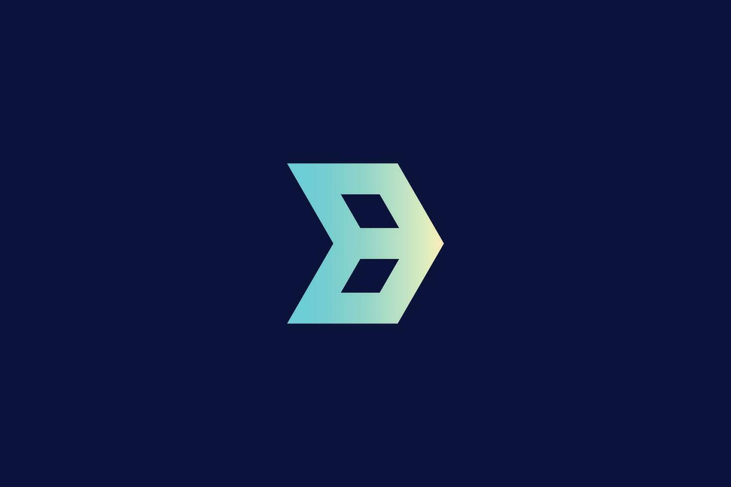 Creative and minimalist letter B arrow logo design template on black background vector