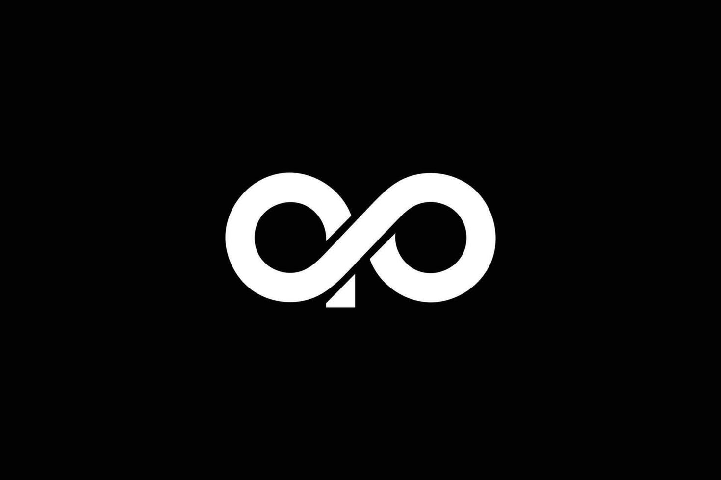 Creative and professional initial letter a o infinity logo design template on black background vector