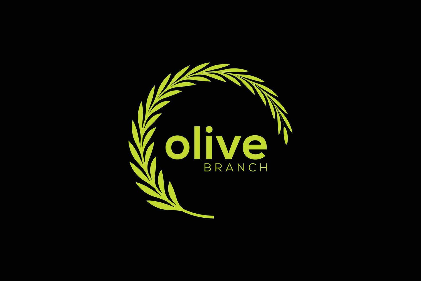 Minimal and Professional olive branch logo design vector template