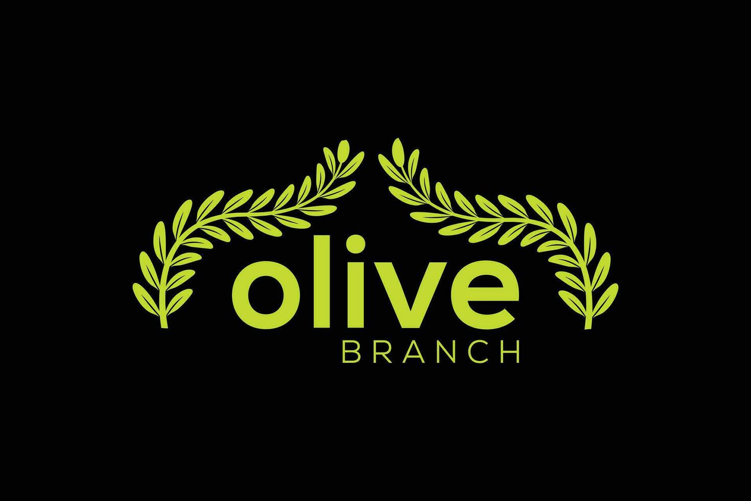 Minimal and Professional olive branch logo design vector template