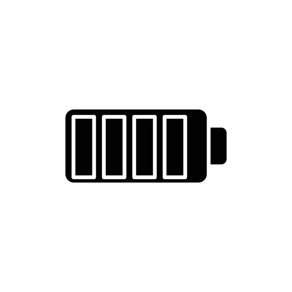 full battery icon. solid icon vector