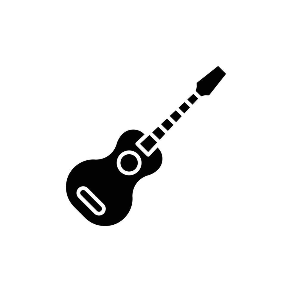 guitar icon. solid icon vector