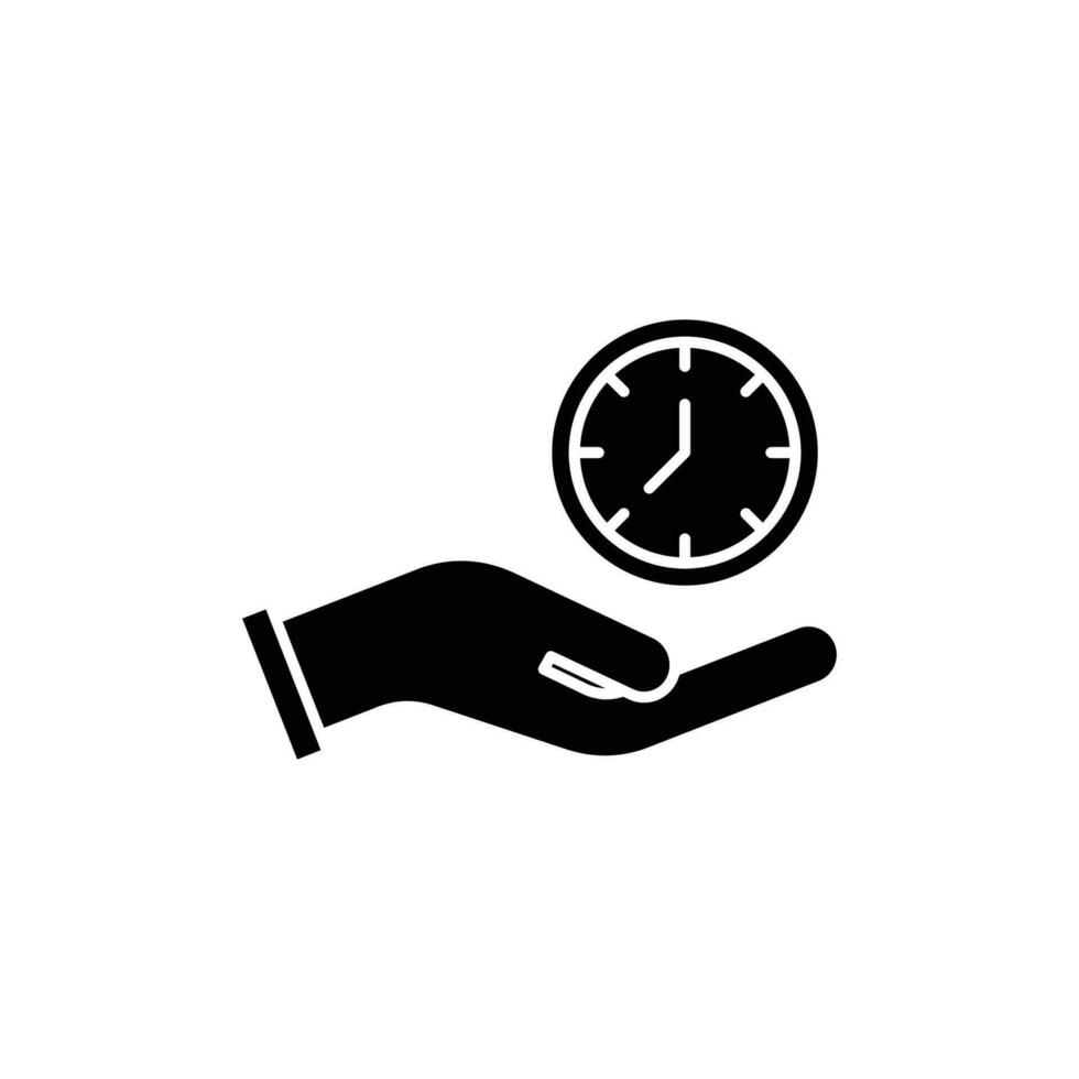 time save icon. solid icon vector
