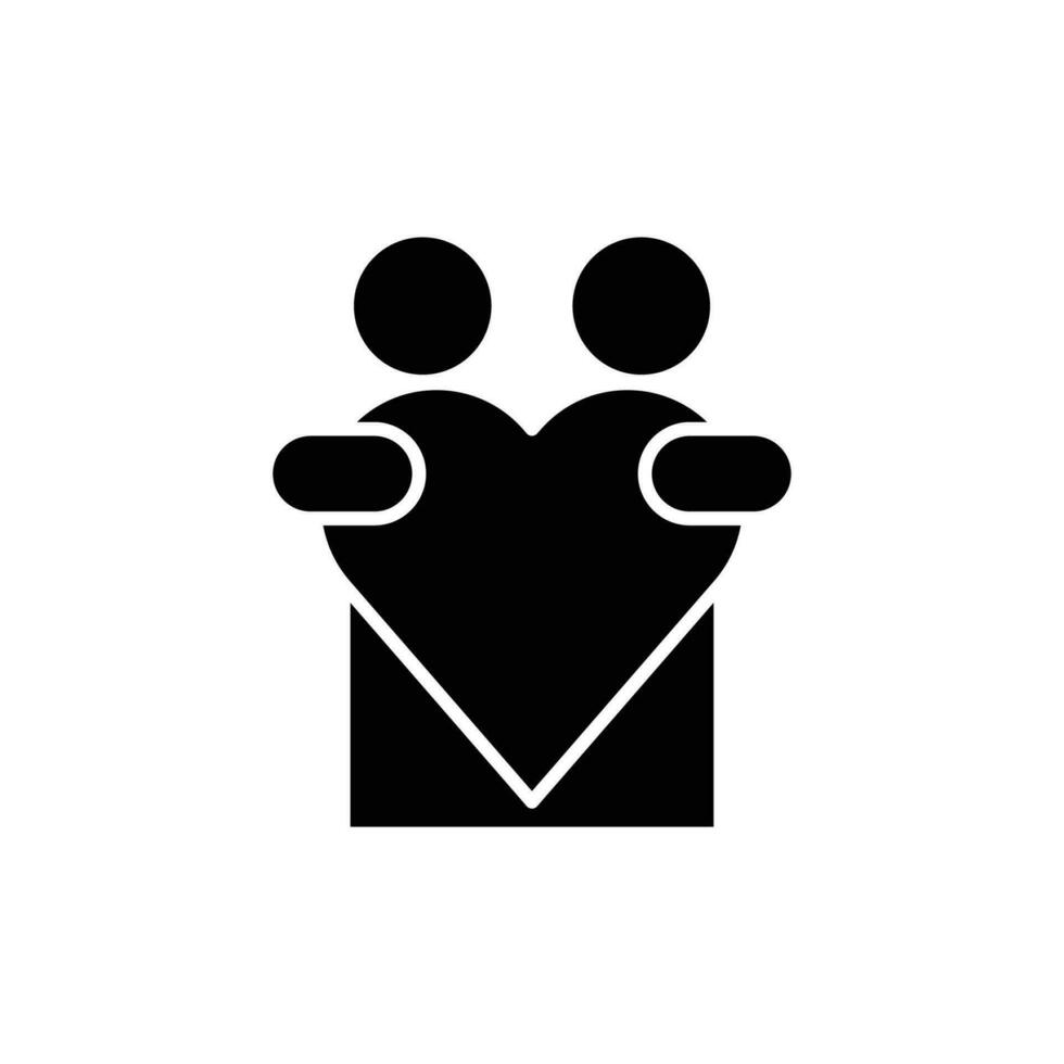 hug icon. solid icon vector