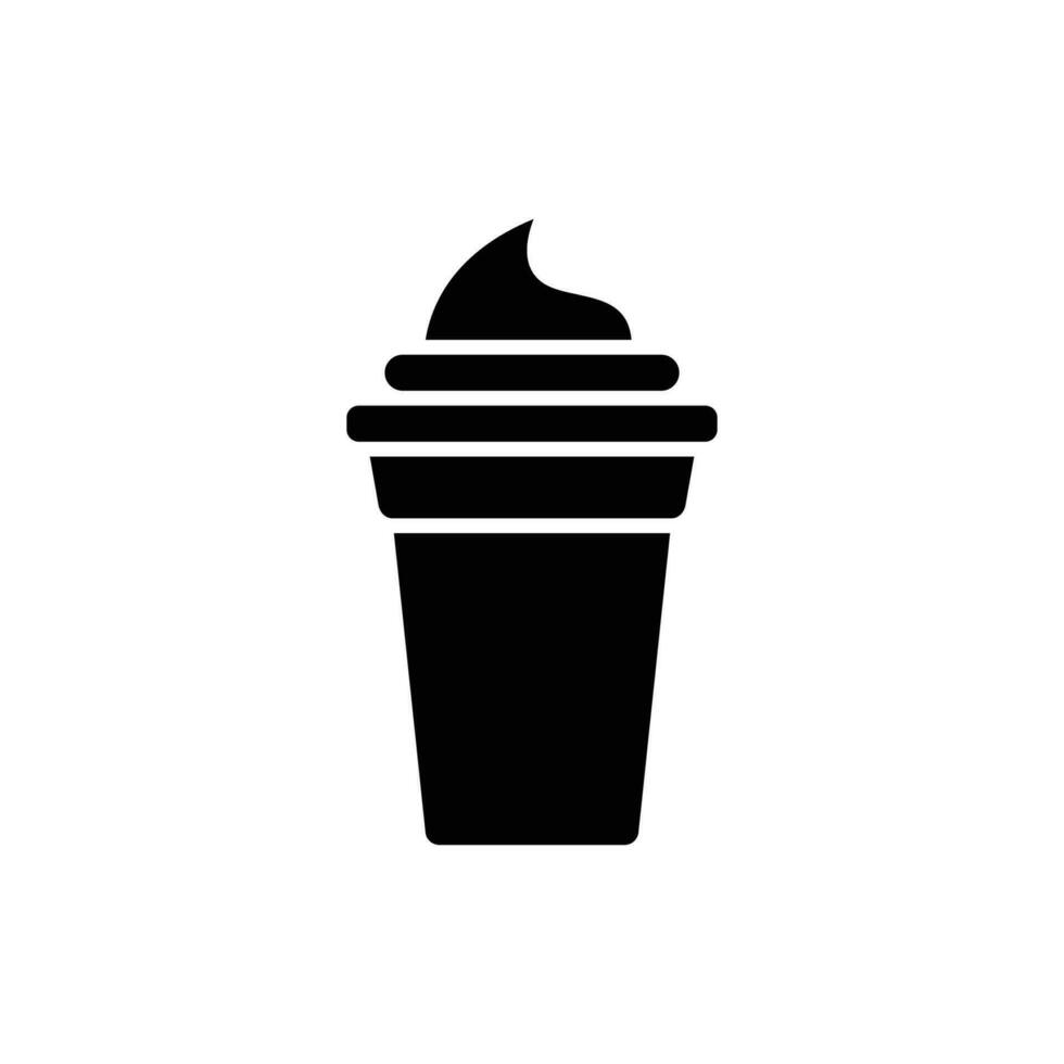 Ice cream cup icon. solid icon vector