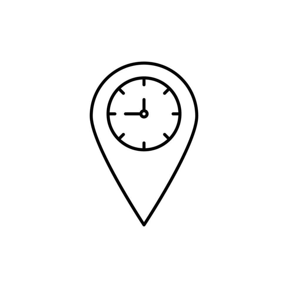 hora ubicación icono. contorno icono vector