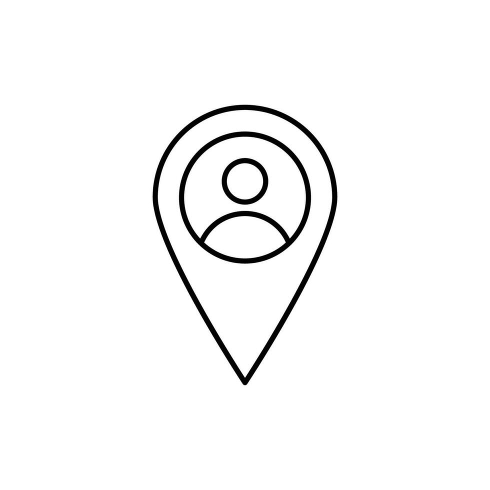 user location icon. outline icon vector