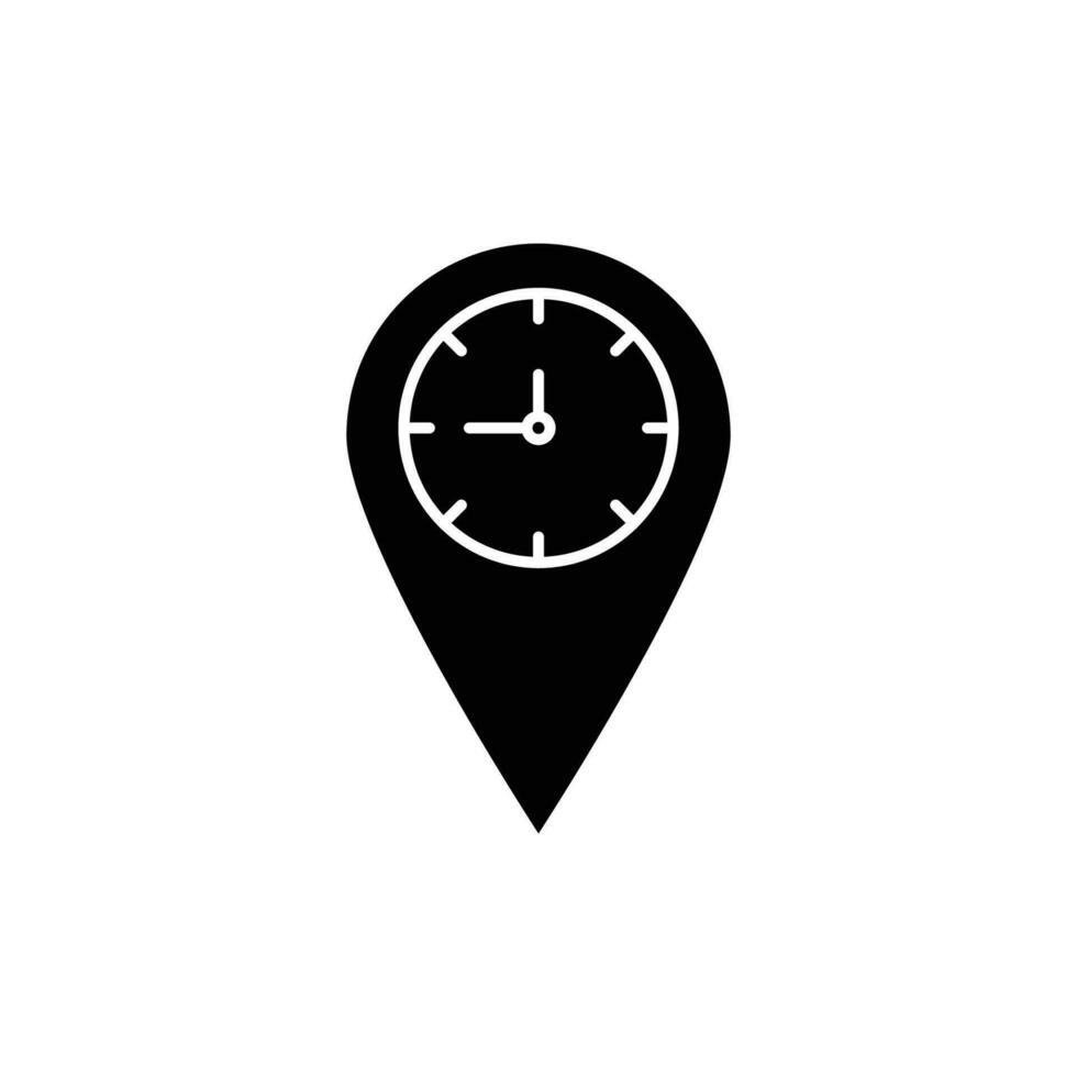 time location icon. solid icon vector