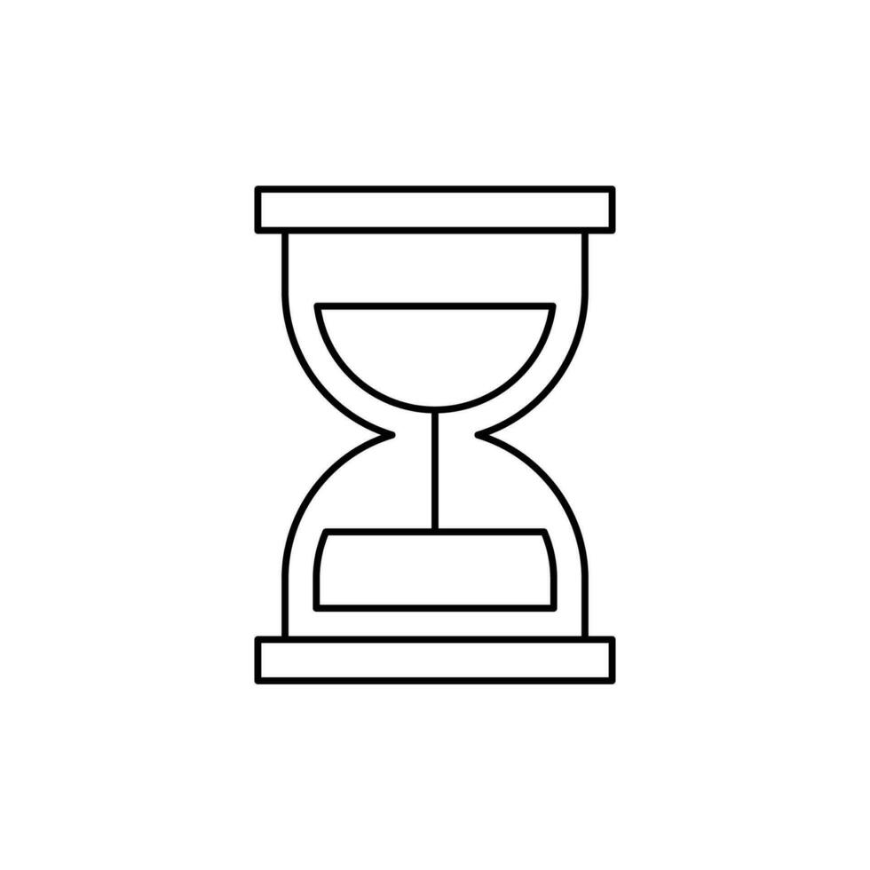Sand clock icon. outline icon vector