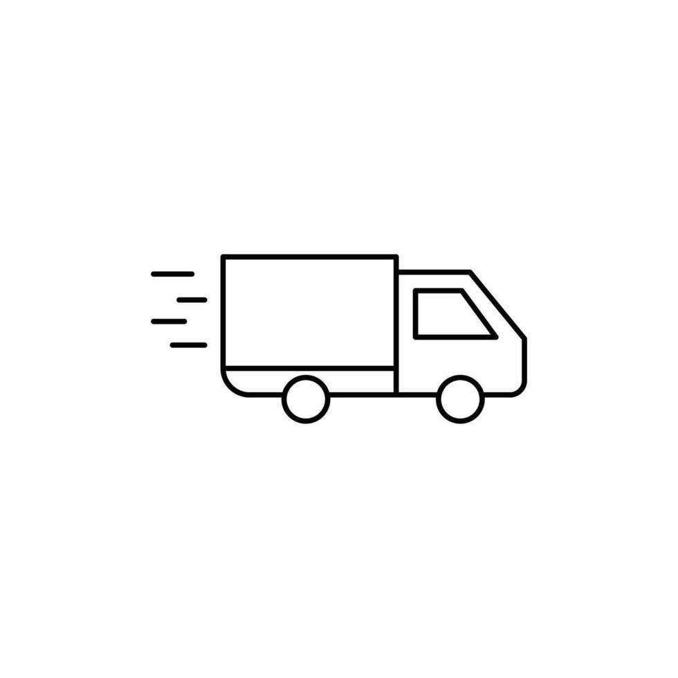 package delivery car. outline icon vector
