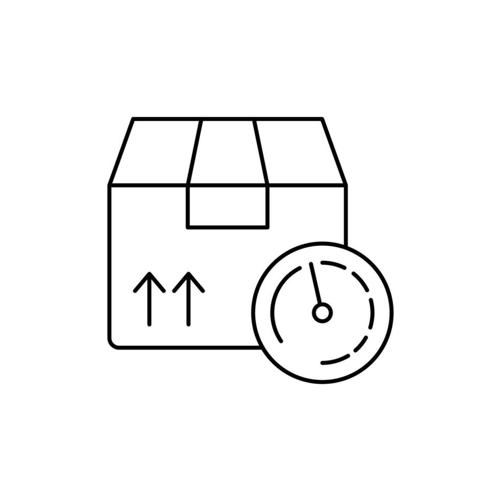 package delivery time. outline icon vector