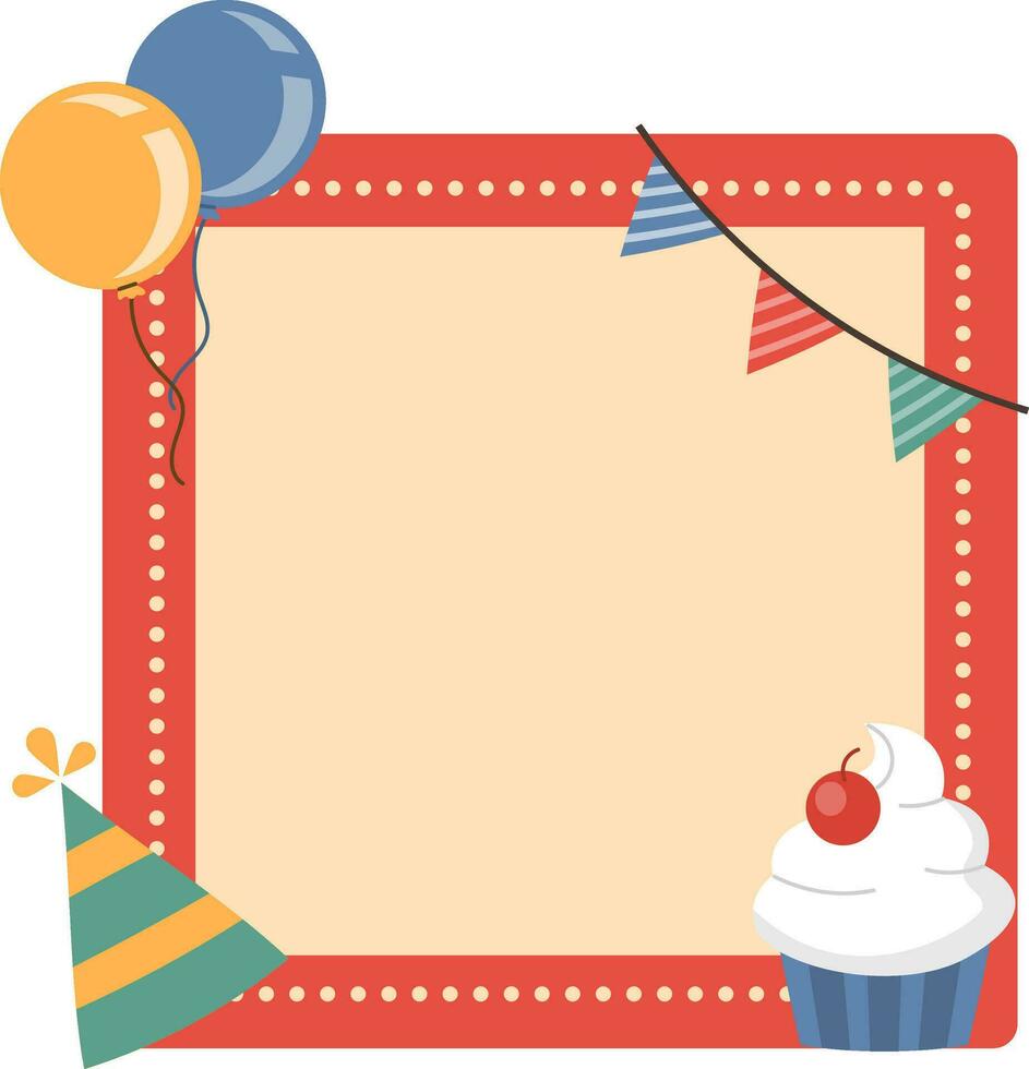 birthday party collage frame design vector