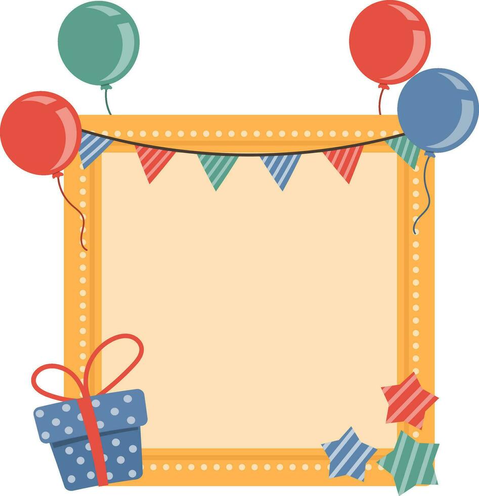 birthday party collage frame design vector