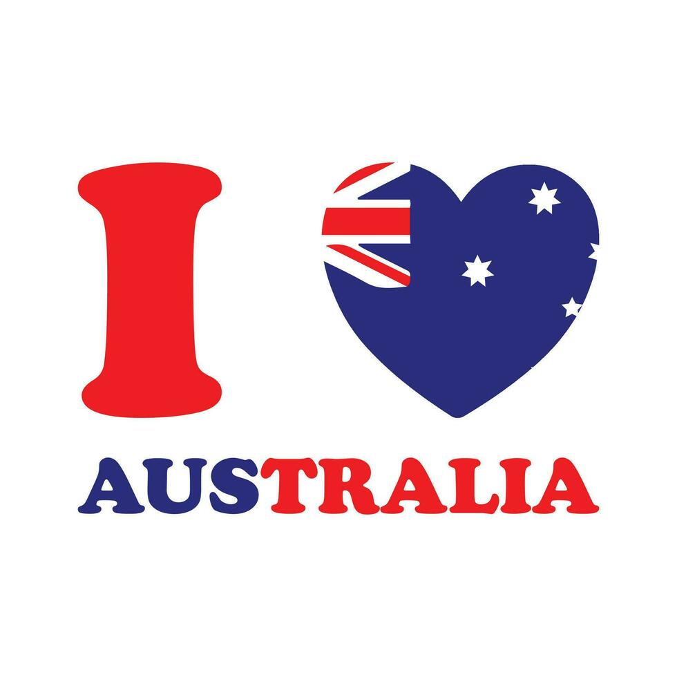 I Love Australia Australia Flag Heartfelt Affection for Australia Embracing the Land Down Under vector