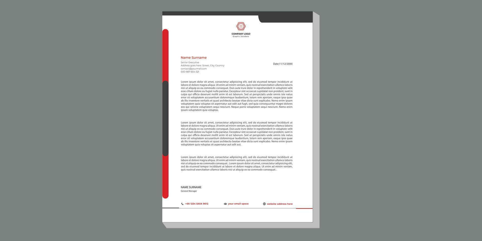 Corporate modern letterhead design.creative modern letterhead design template for your project.Professional and modern corporate letterhead template. Clean and professional company business letterhead vector