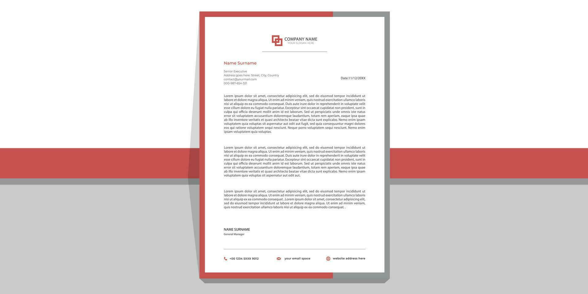 Minimalist concept , modern , clean , creative , simple , professional , corporate ,business style letterhead design template. Unique letterhead design with abstract shape with color variation . vector