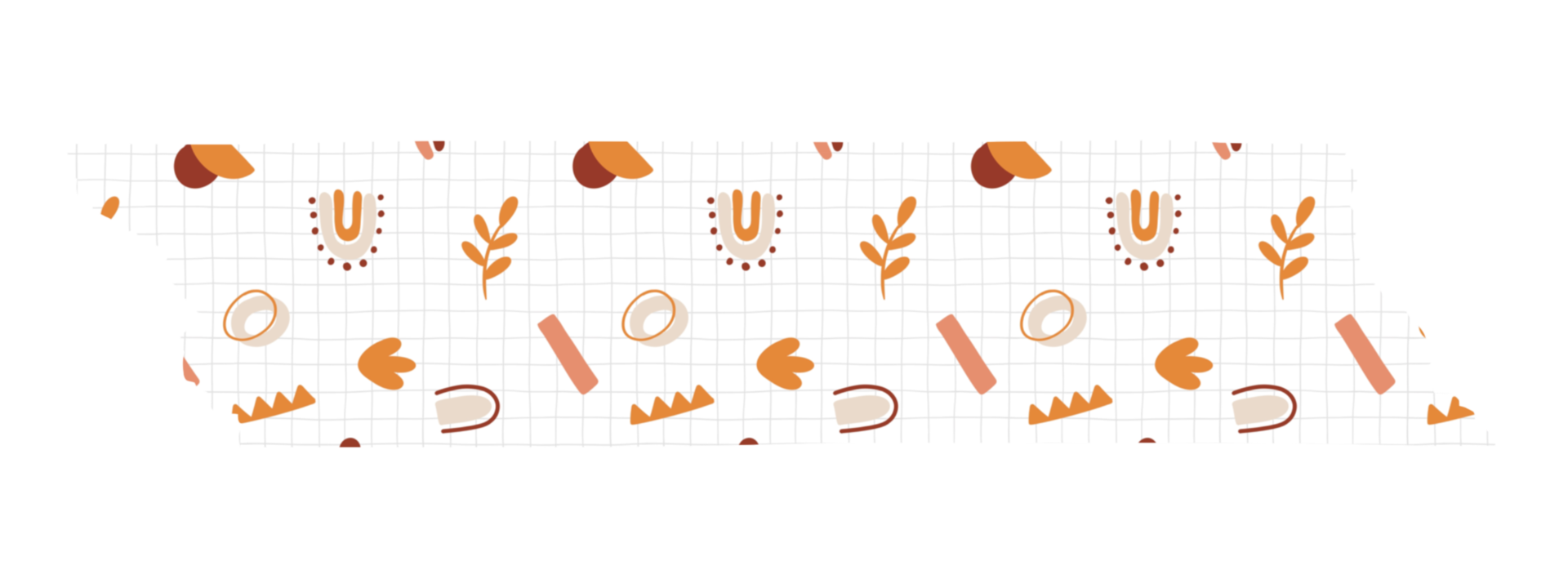 Abstract doodle washi tape png
