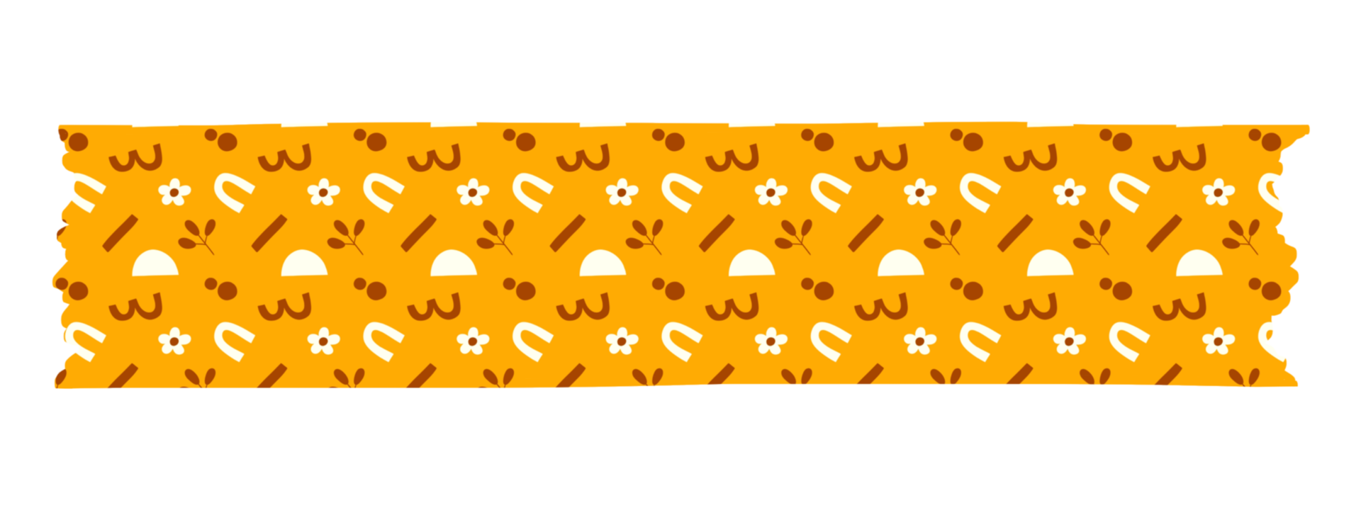 Abstract doodle washi tape png