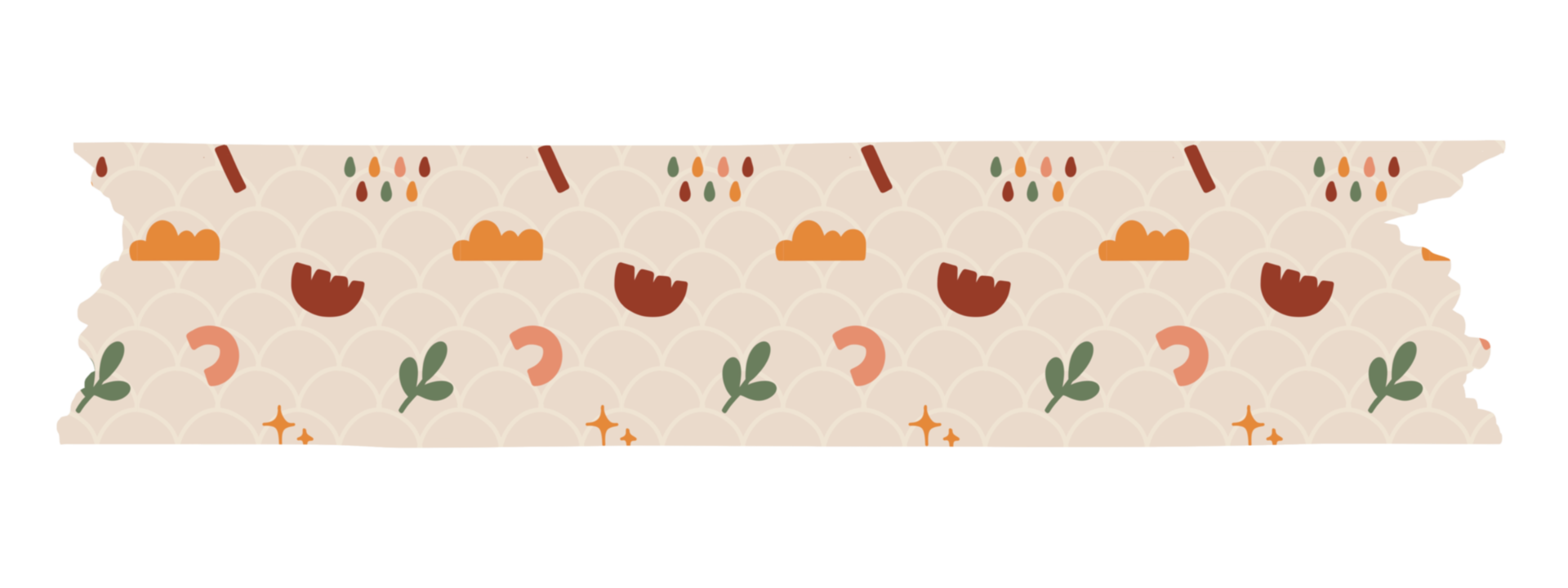 Abstract doodle washi tape png