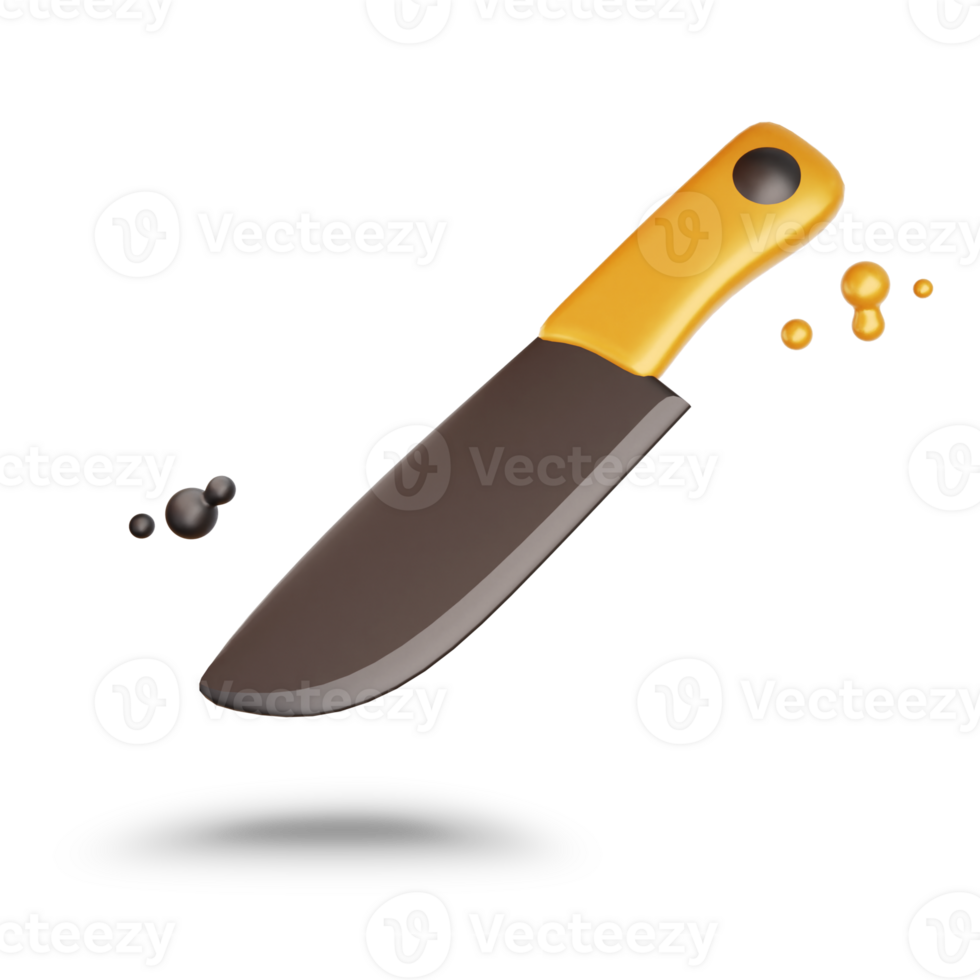 3d cuchillo icono. aislado en transparente antecedentes. cocina herramientas y equipo. mínimo y linda estilo png