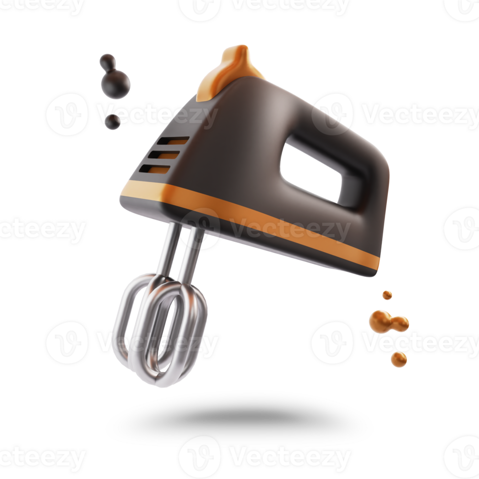 3d rendering of electric mixer icon for making bread with transparent background png