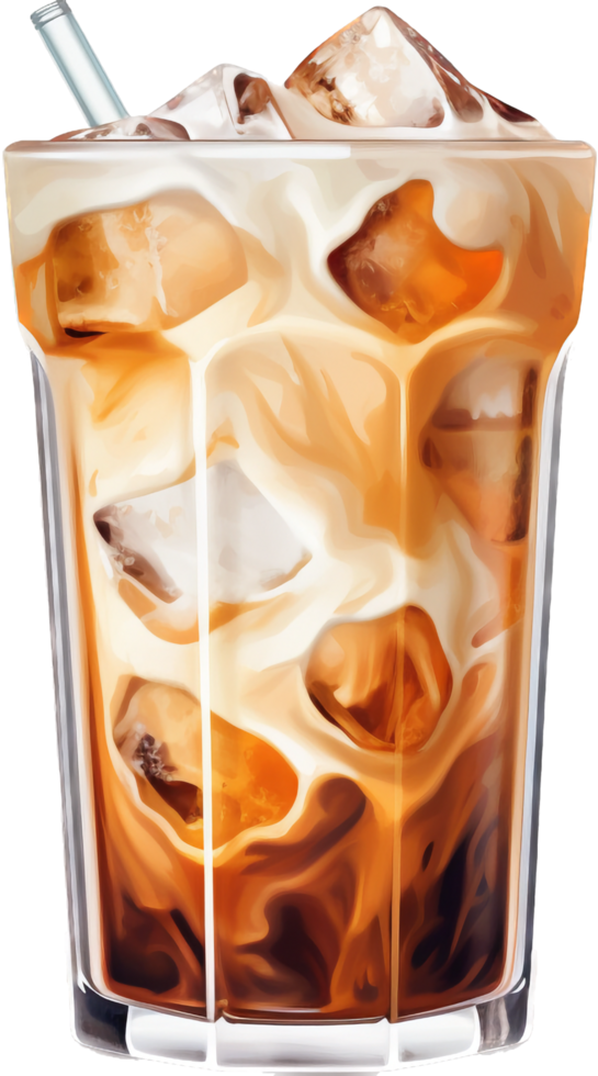 Iced latte png with AI generated.