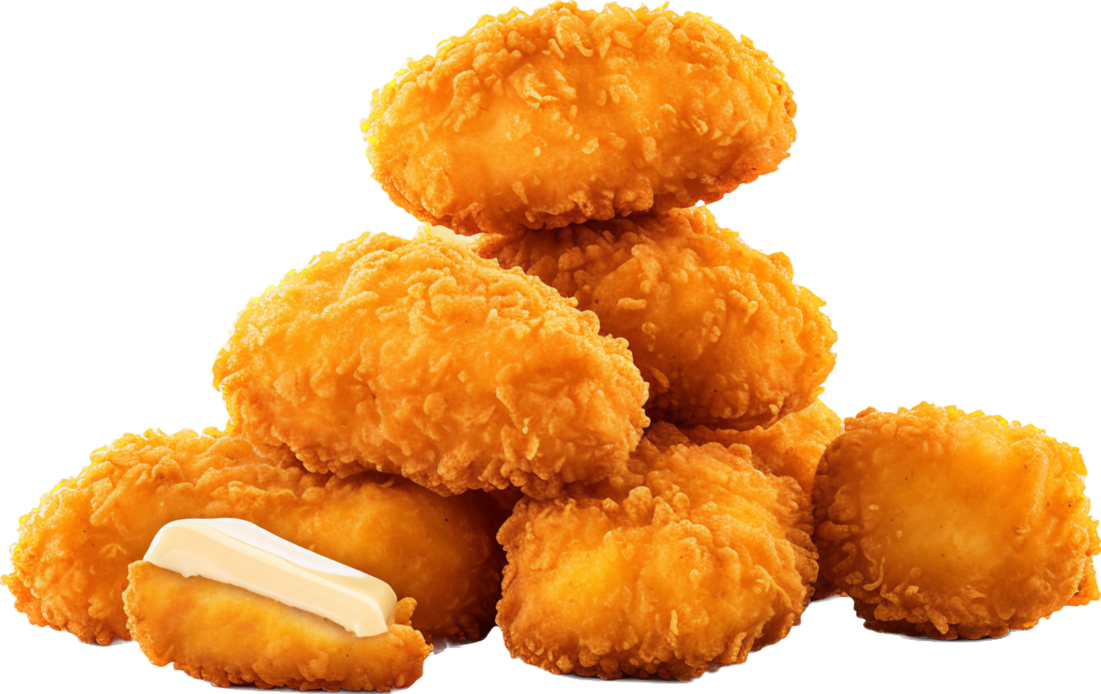 Chicken nugget png with AI generated.