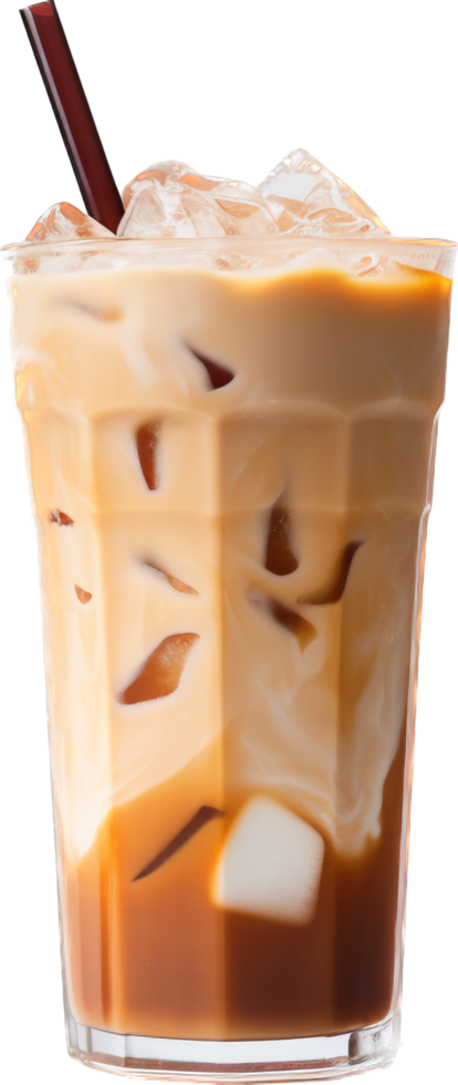 Iced latte png with AI generated.