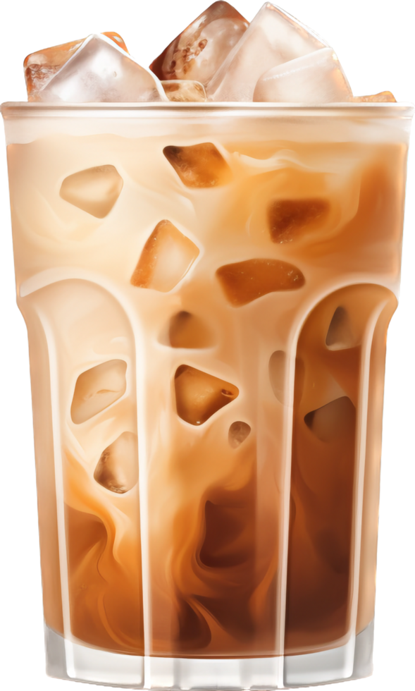 Iced latte png with AI generated.