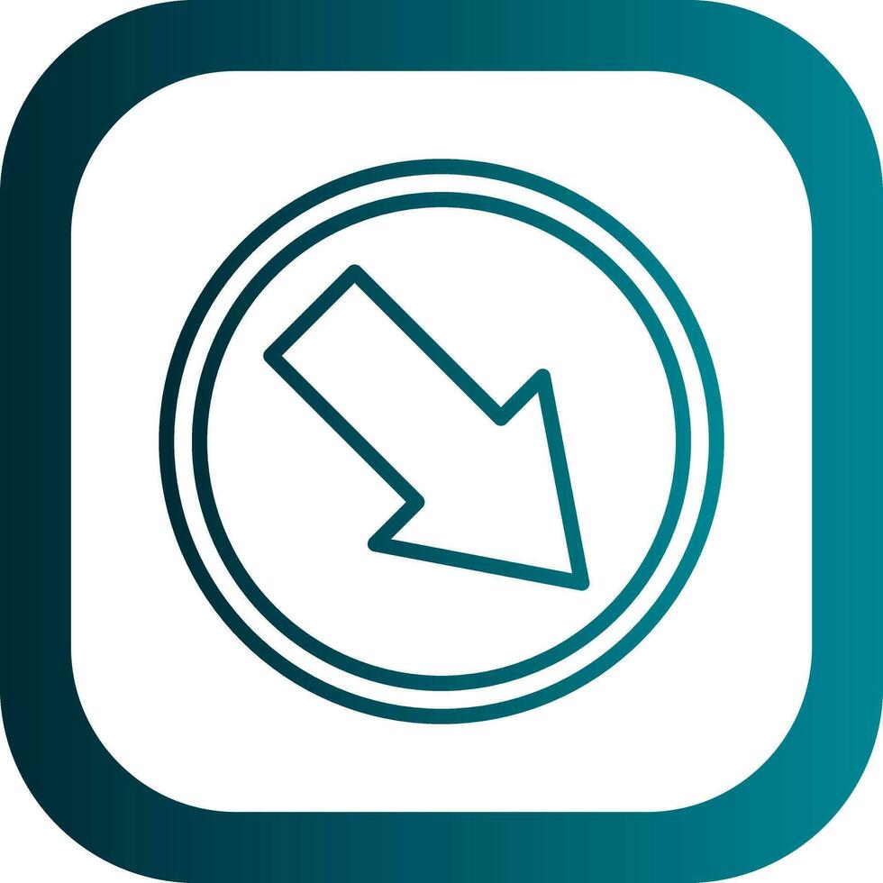 abajo Derecha flecha vector icono diseño