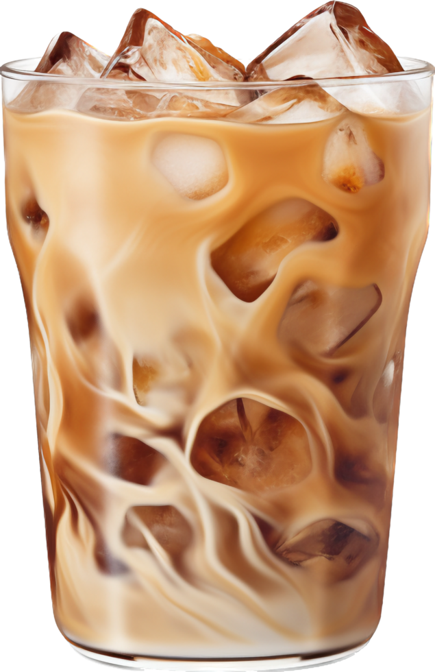 Iced latte png with AI generated.