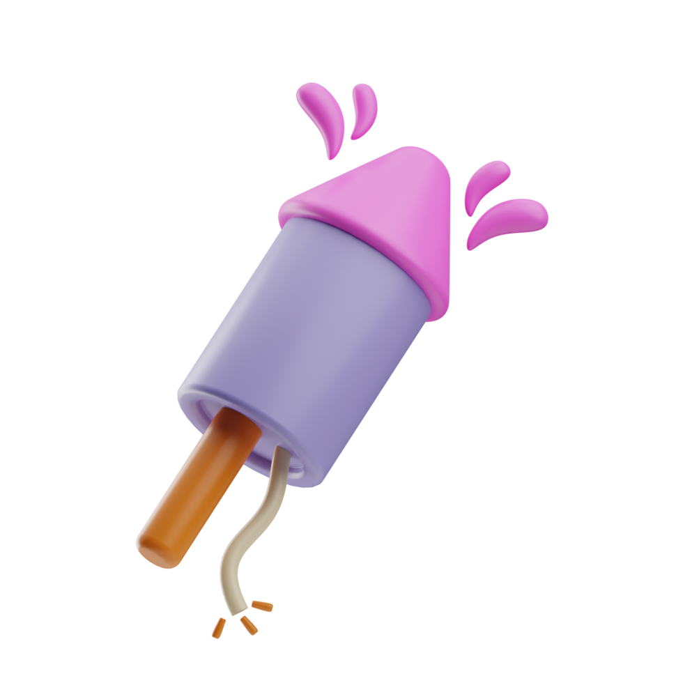 birthday party Fireworks illustration 3d png