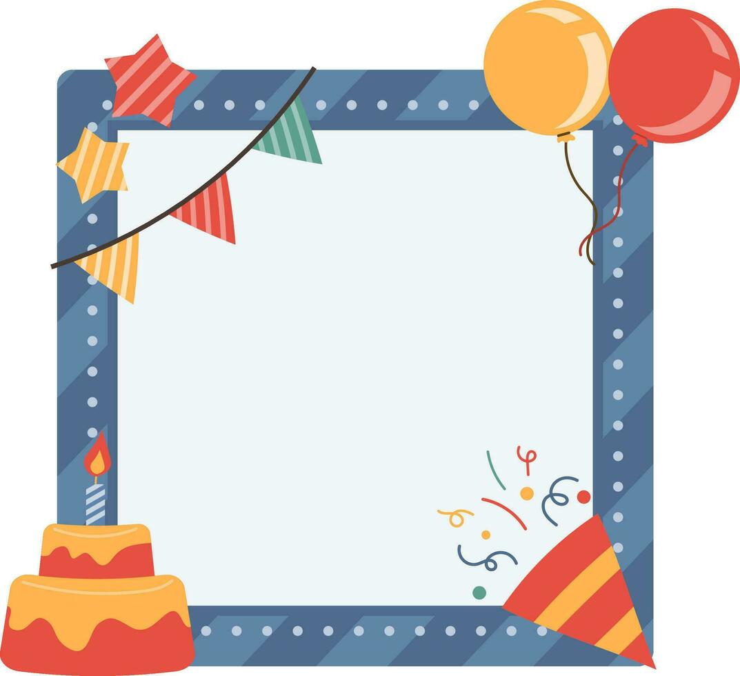 birthday party collage frame design vector