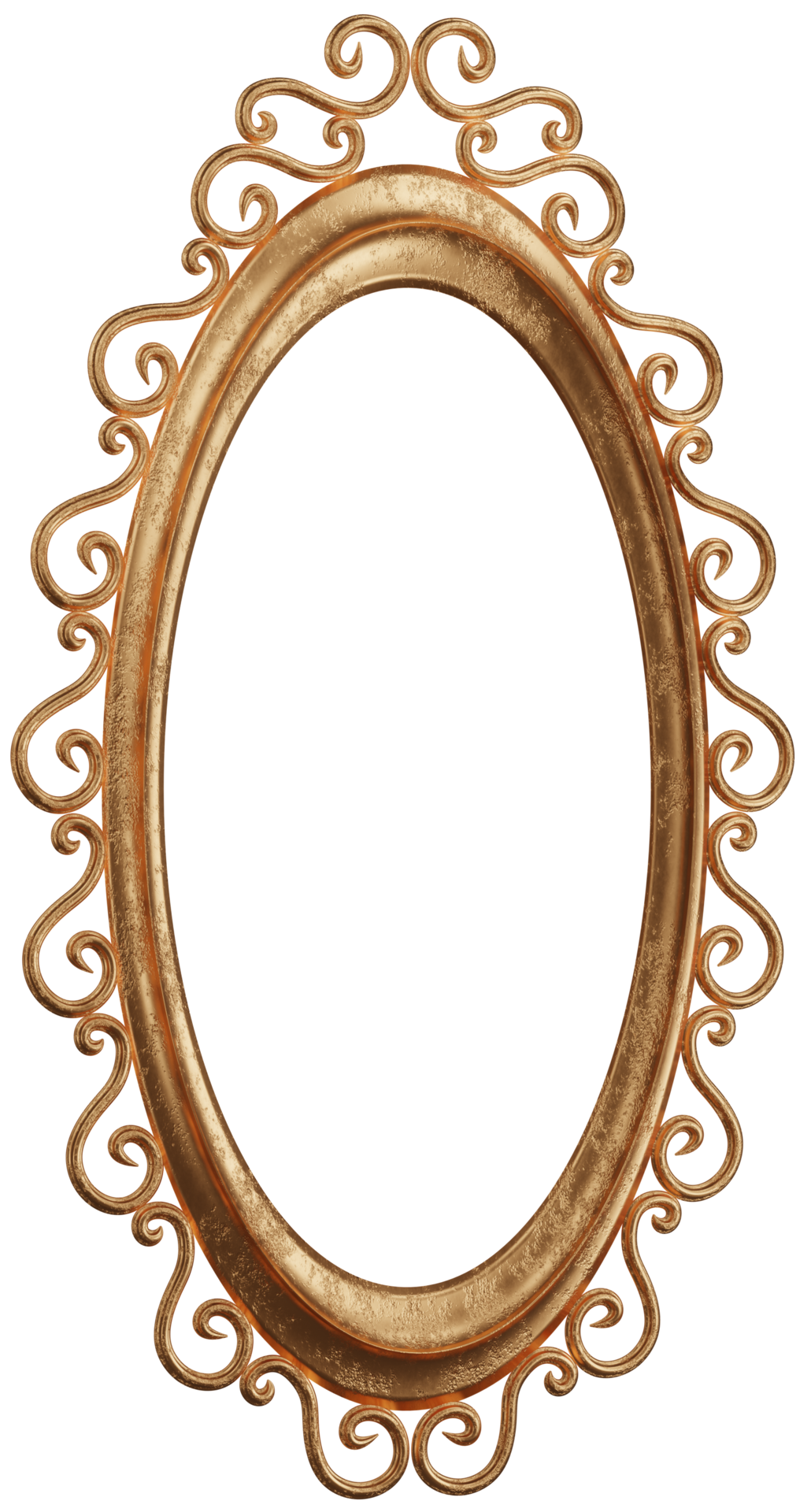 3d model oval gold openwork frame on transparent background 27309948 PNG