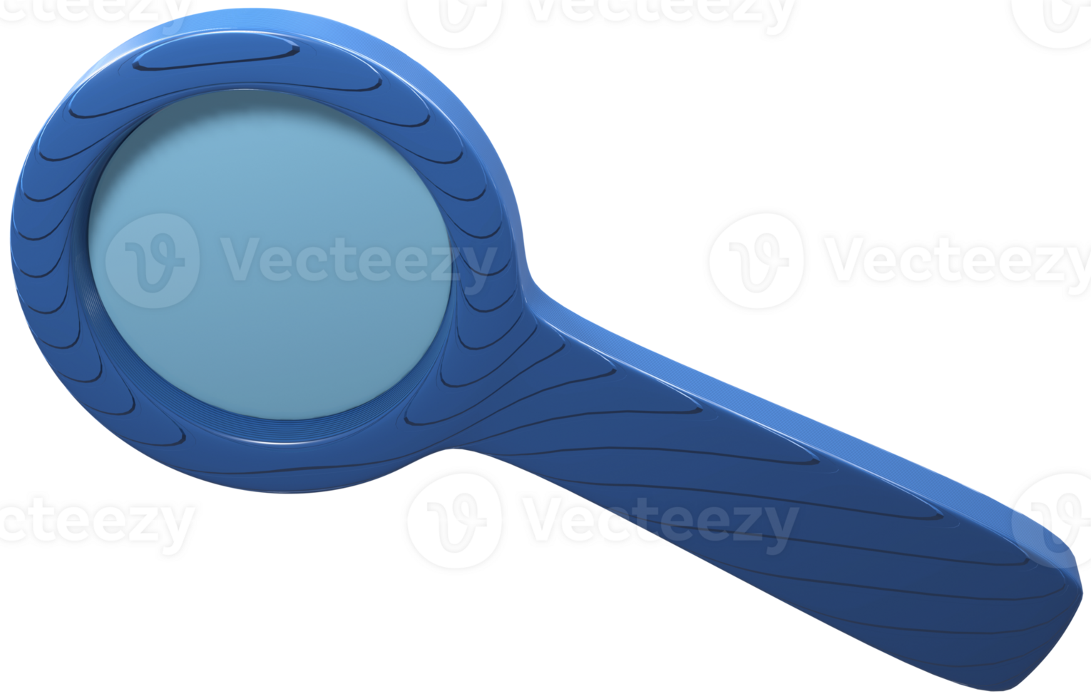 3D illustration rendering measuring device magnifying glass or loupe on a transparent background png