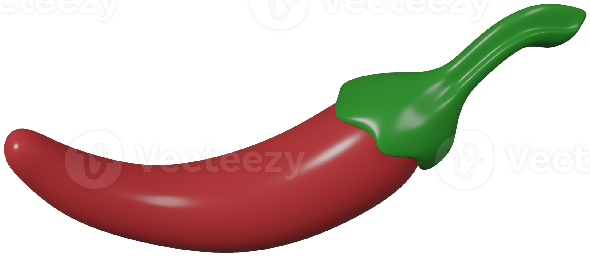 3D illustration render vegetable red pepper on transparent background png