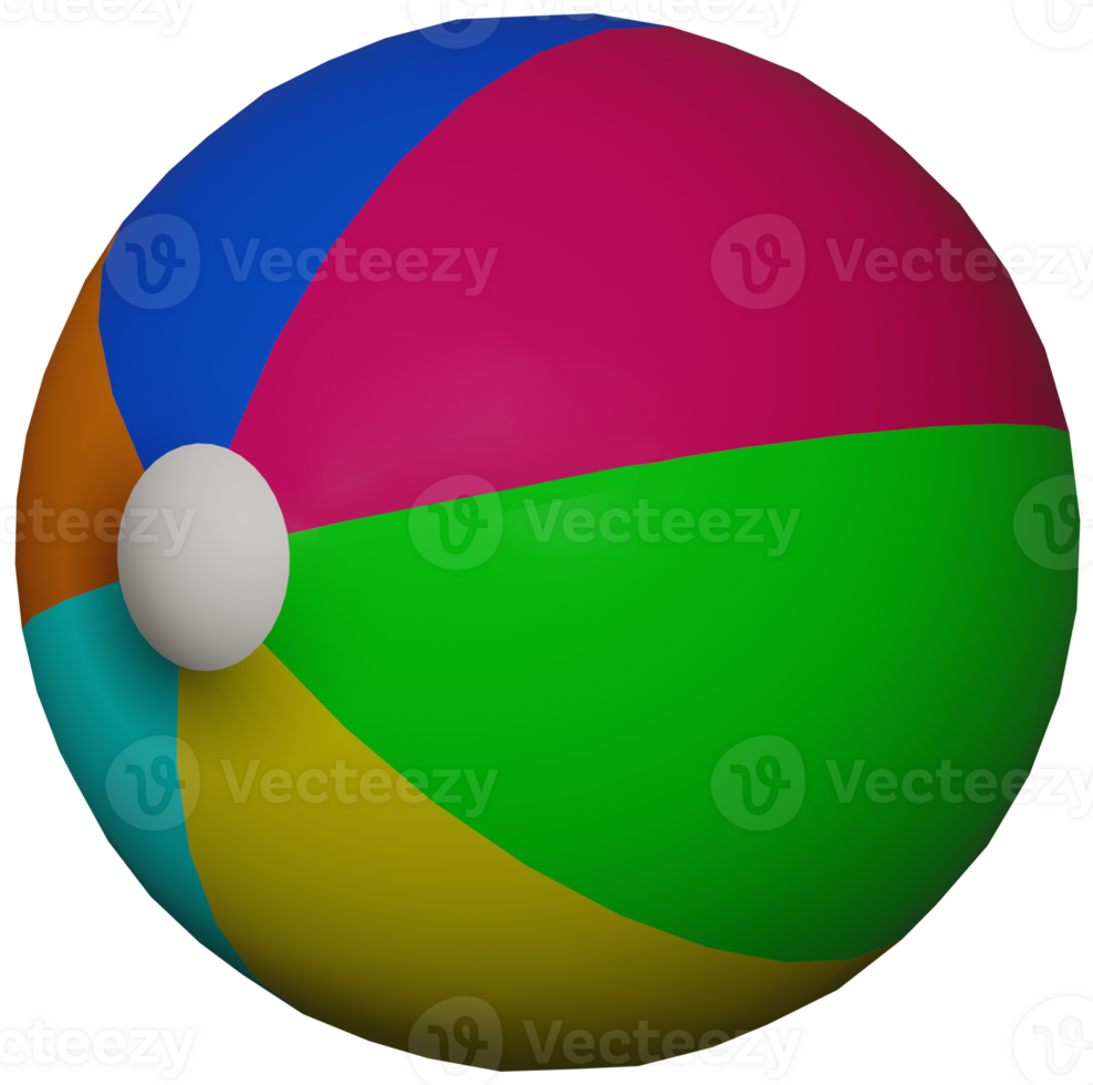 3d ilustración hacer juguete aire playa inflable multicolor pelota en transparente antecedentes png