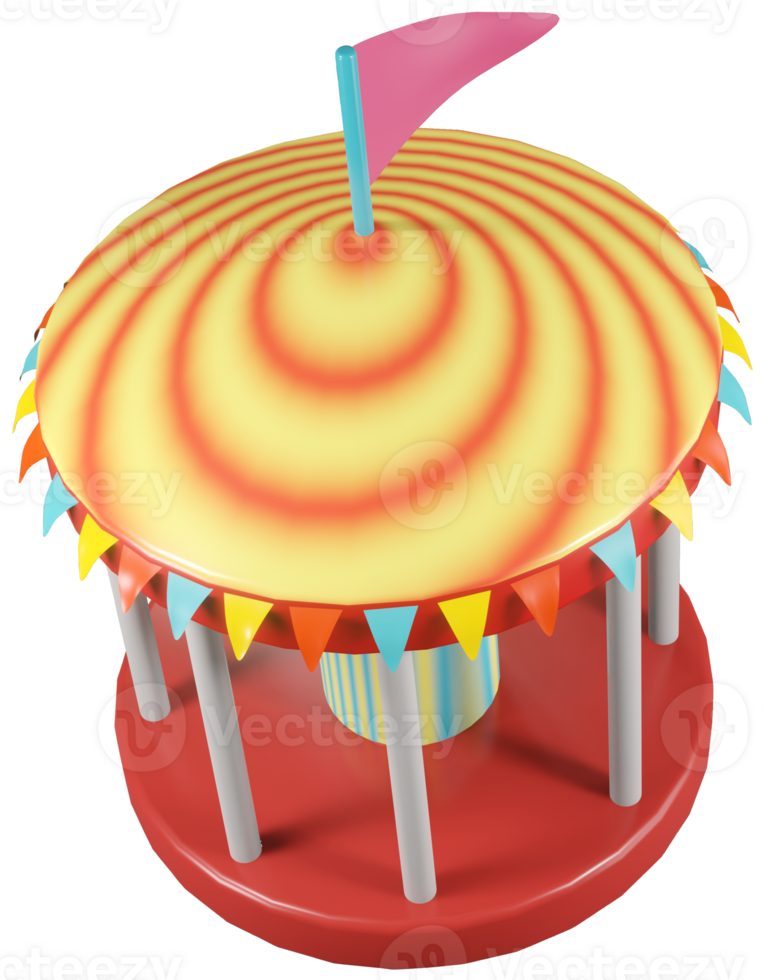 3d modell karusell plast barns leksak på transparent bakgrund png
