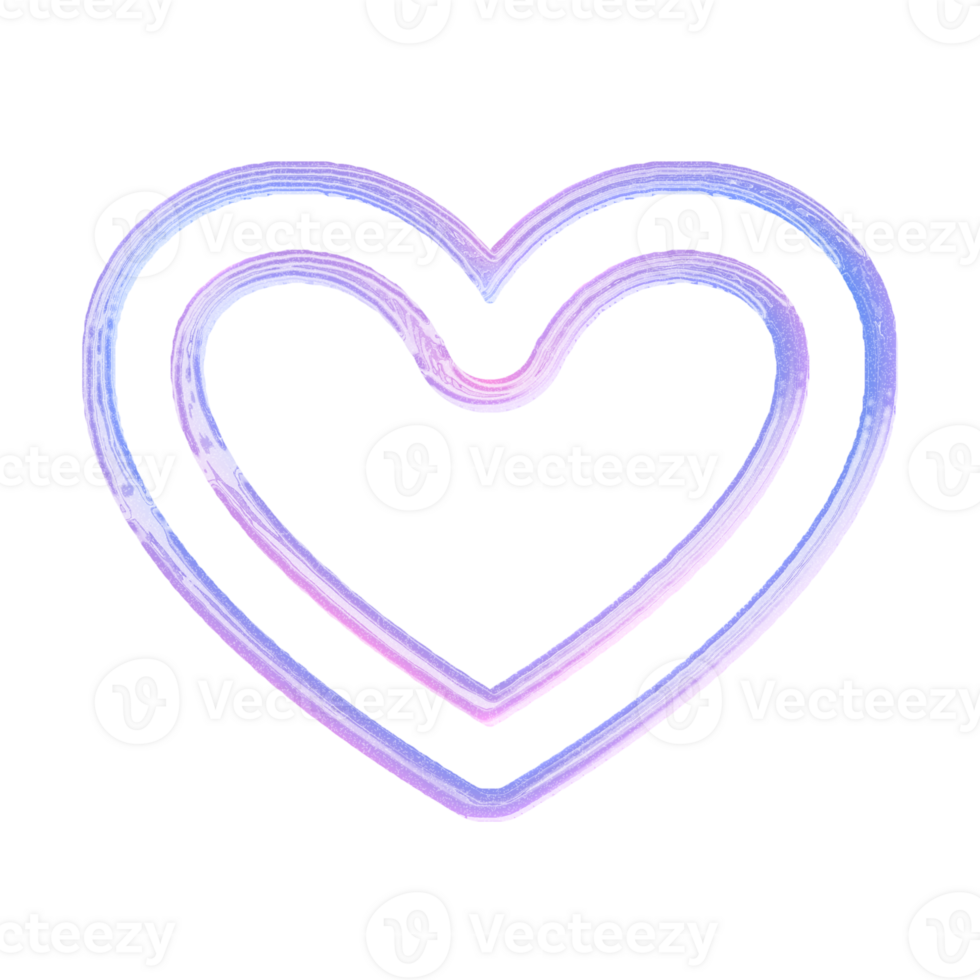 Heart Y2K element with pastel hologram holographic chrome 3d effect png