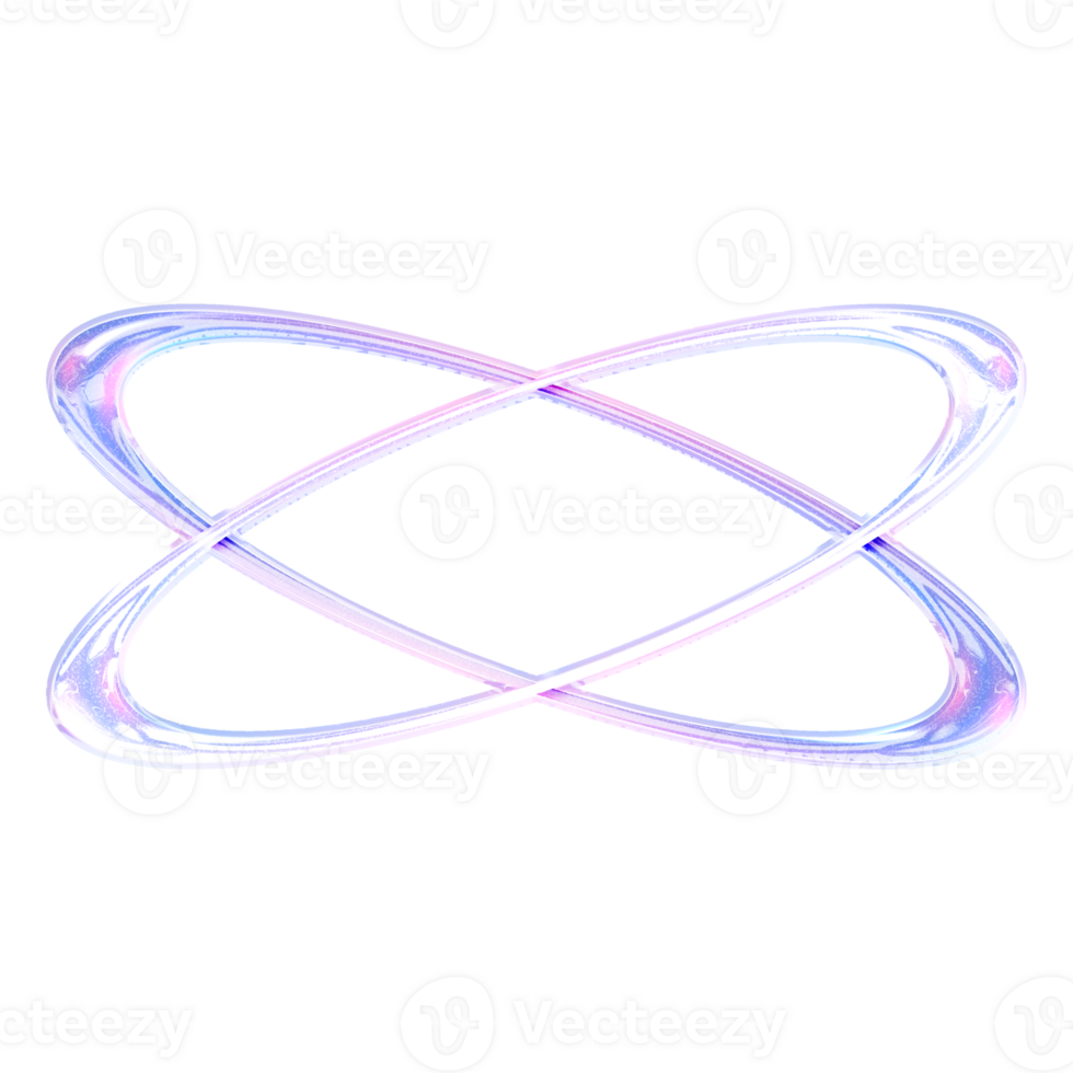 Ring frame border Y2K element with pastel hologram holographic chrome 3d effect png