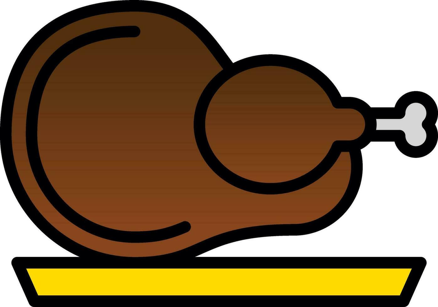 Roast Chicken Vector Icon Design