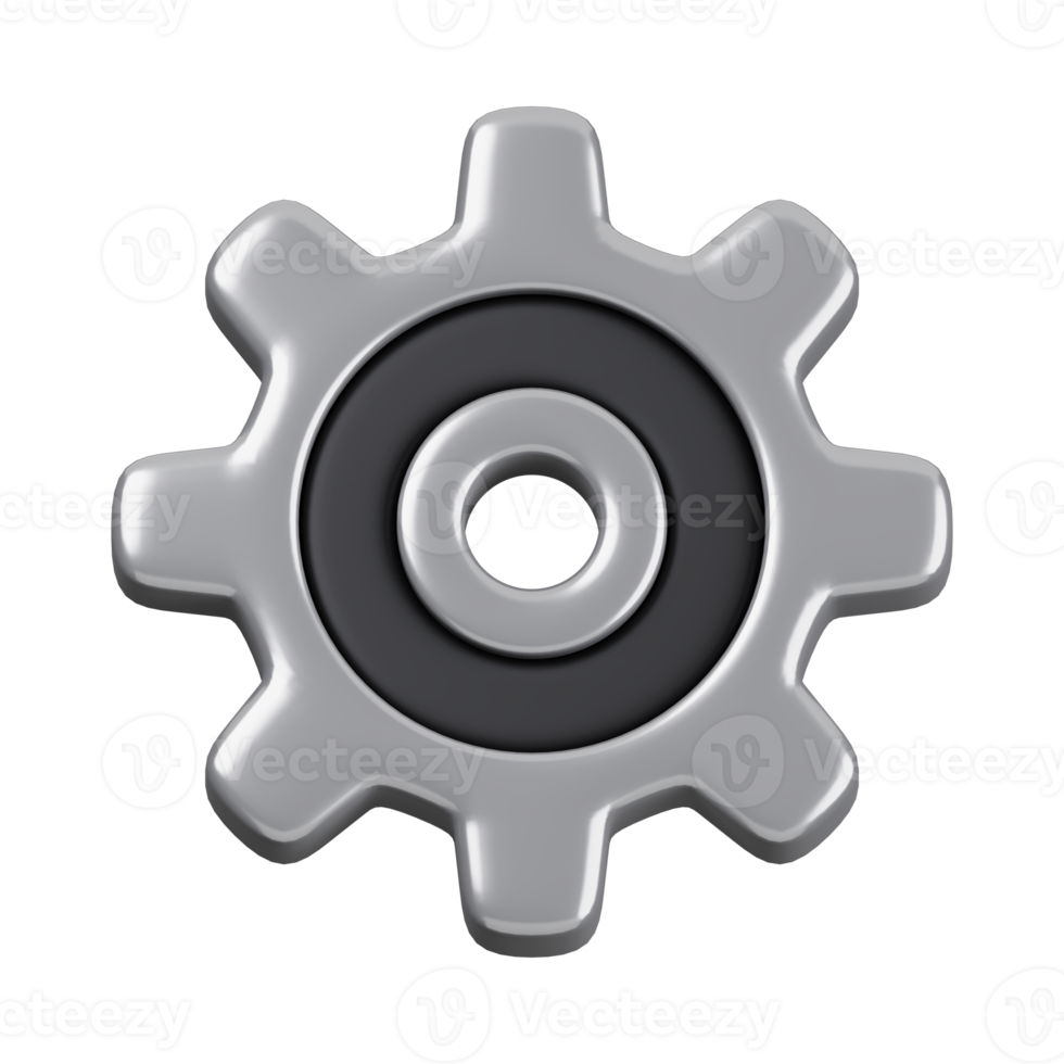 Setting symbol isolated. General UI icon set concept. 3D Render illustration png