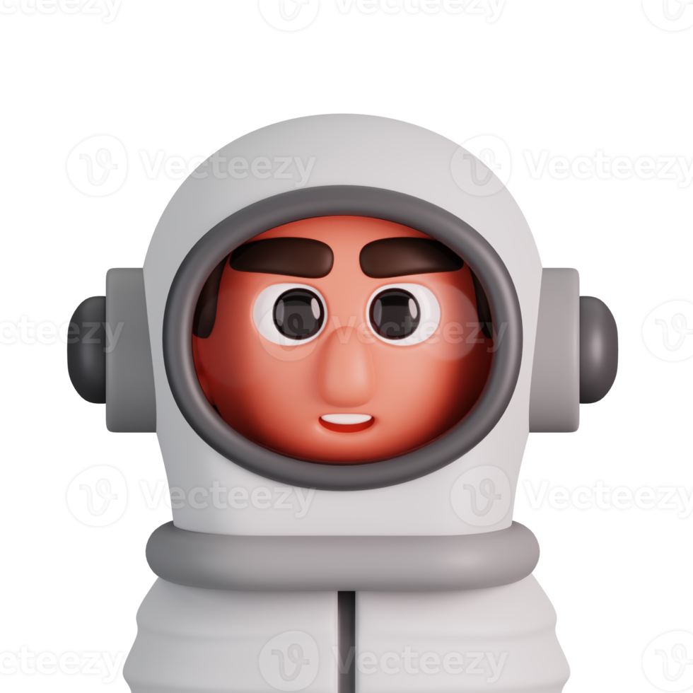Portrait of a man astronaut isolated. Essential workers avatar icons. Characters for social media and networking, user profile, website and app. 3d Render illustration. png