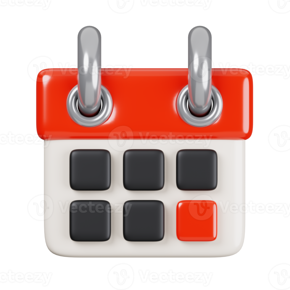 Calendar isolated. General UI icon set concept. 3D Render illustration png