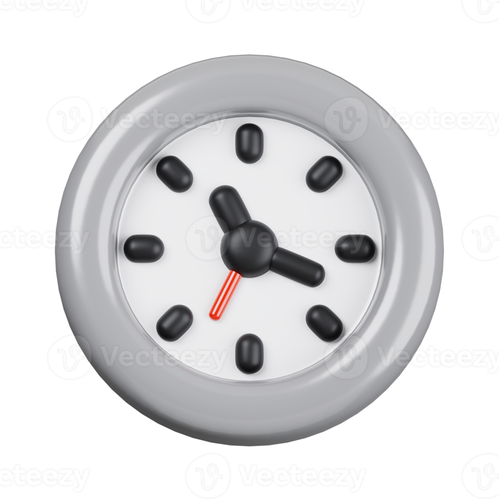 Clock isolated. General UI icon set concept. 3D Render illustration png