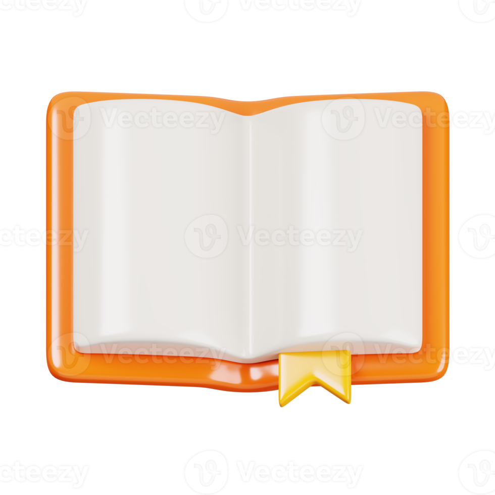Open book isolated. General UI icon set concept. 3D Render illustration png